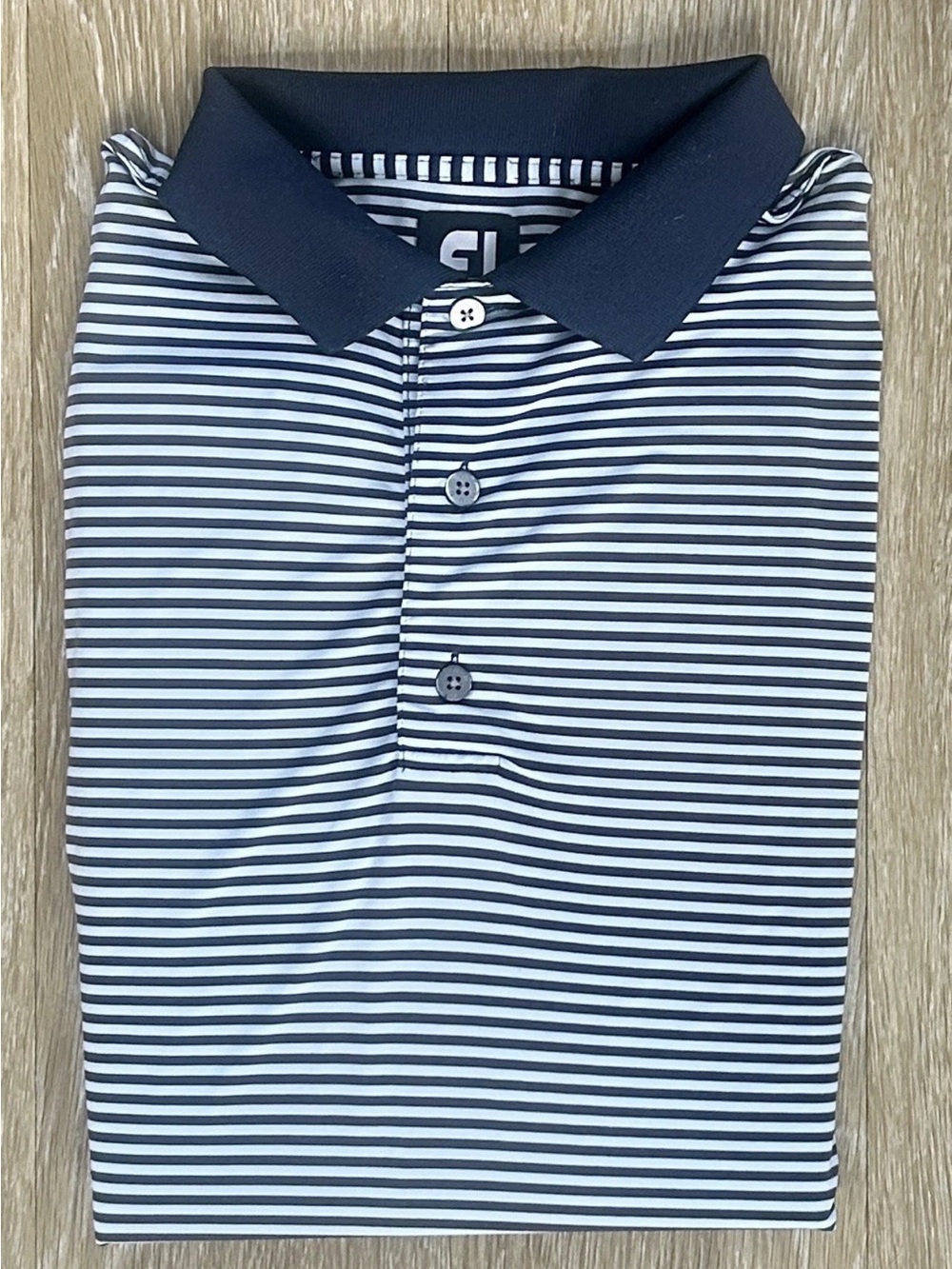 FootJoy Pebble Beach Men’s M Striped Performance Golf Polo Blue